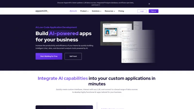 Homepage of appsmith