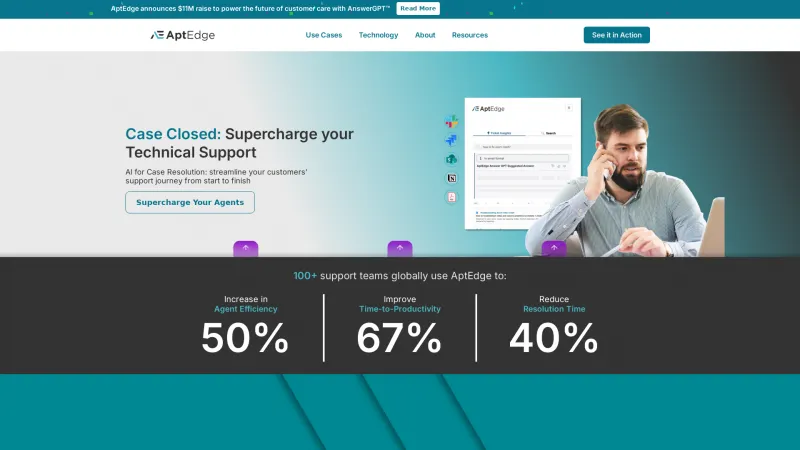 Homepage of aptedge