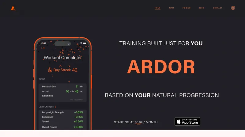 Homepage of ardor