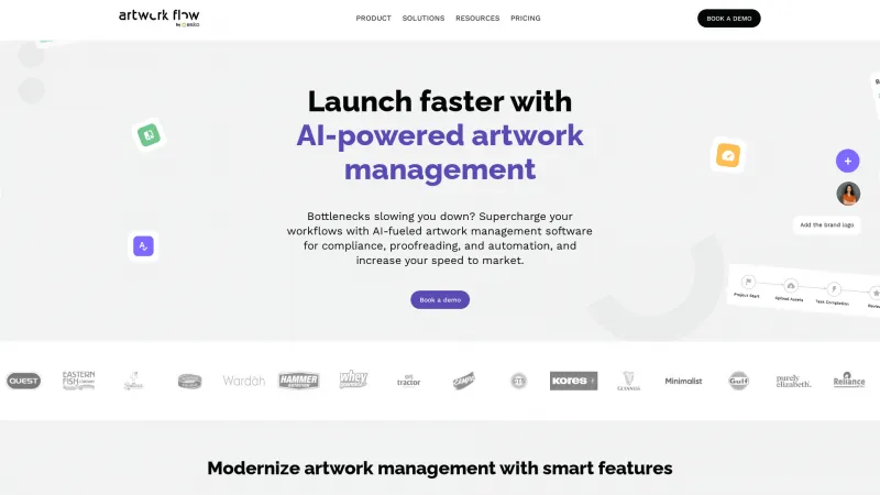 Homepage of artworkflowhq