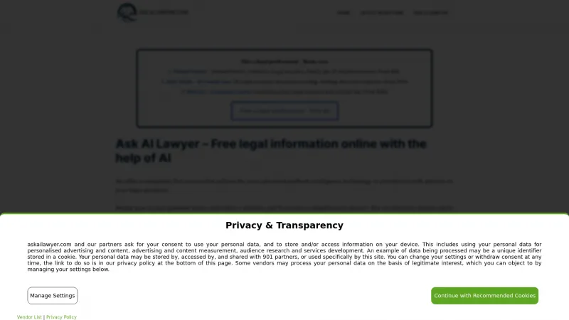 Homepage of askailawyer