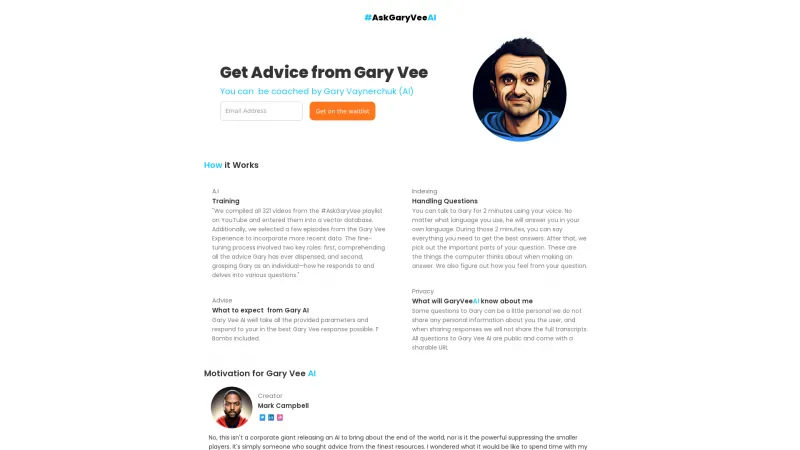 Homepage of askgaryvee