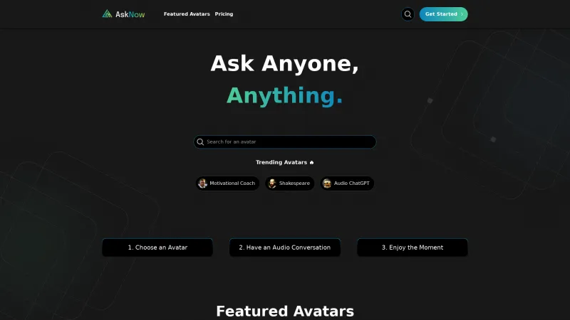 Homepage of asknow