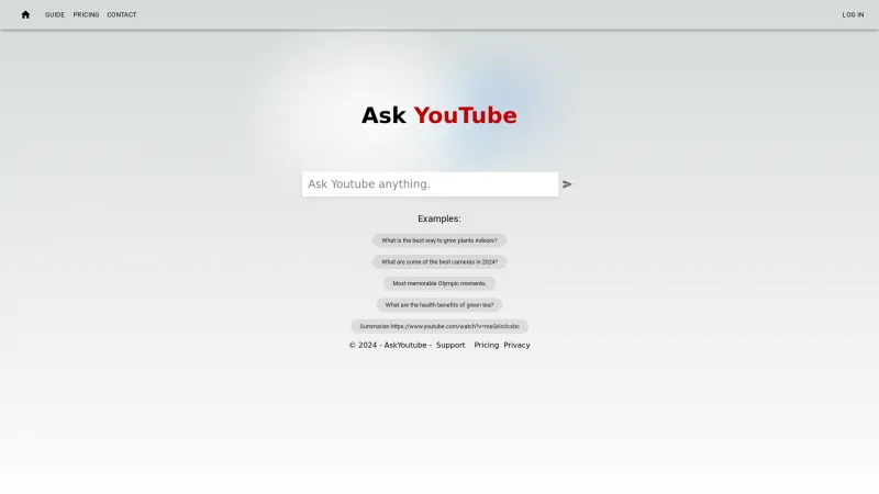 Homepage of askyoutube