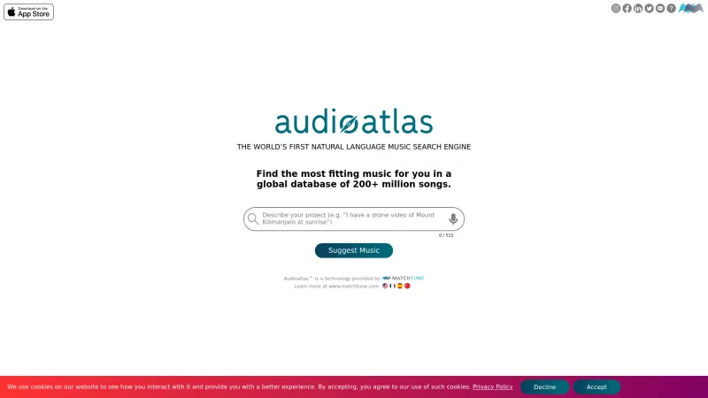 Homepage of audioatlas