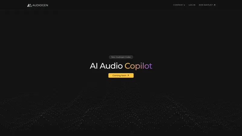 Homepage of audiogen