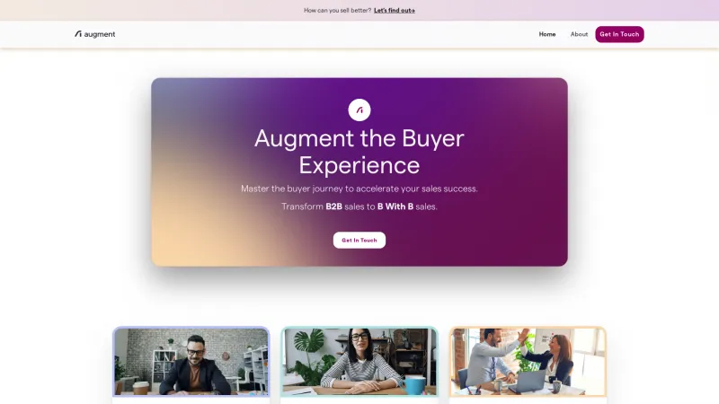 Homepage of augment