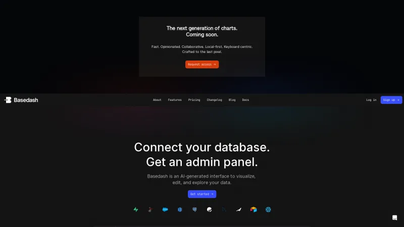 Homepage of basedash