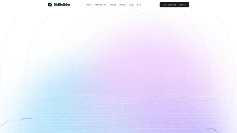 Homepage of bidbuilder