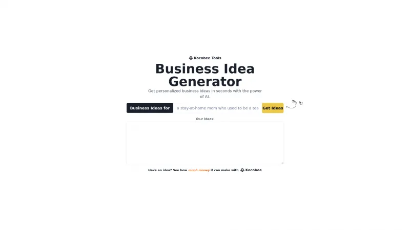 Homepage of bizideas