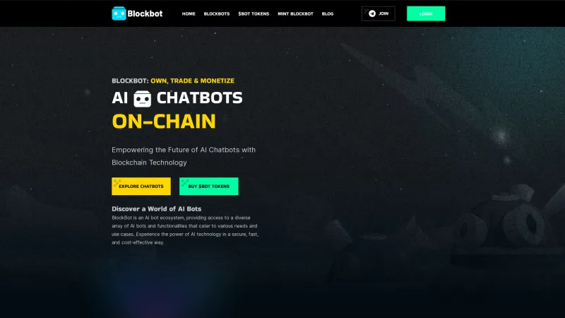 Homepage of blockbot