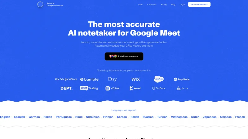 Homepage of bluedothq