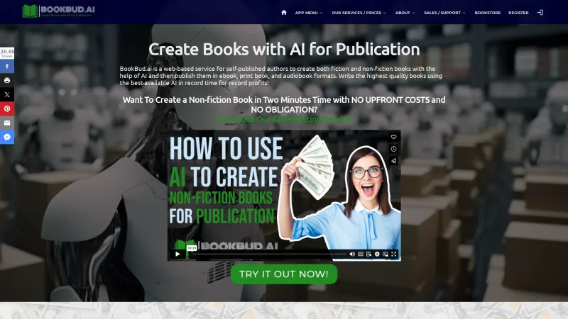 Homepage of bookbud