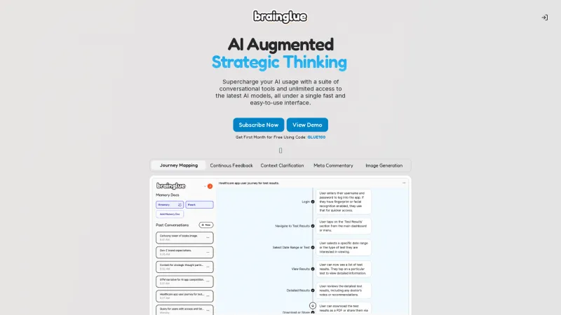 Homepage of brainglue