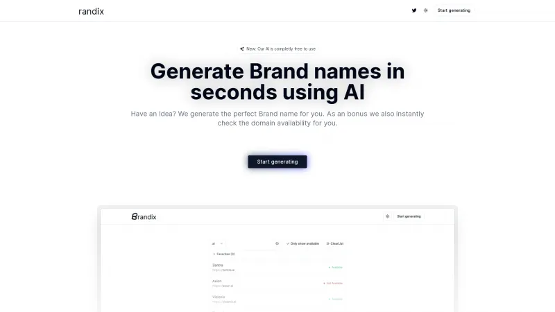 Homepage of brandix