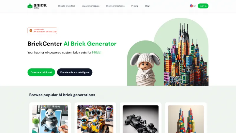 Homepage of brickcenter