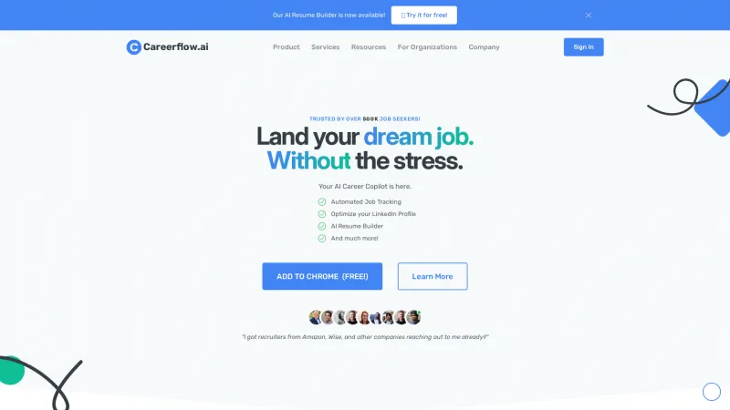 Homepage of careerflow