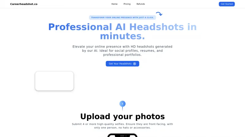 Homepage of careerheadshot