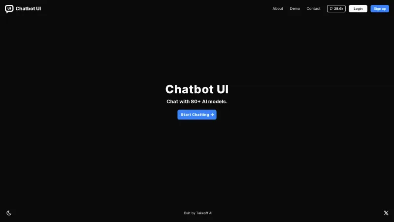 Homepage of chatbotui