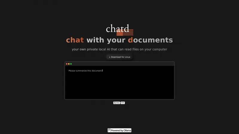 Homepage of chatd