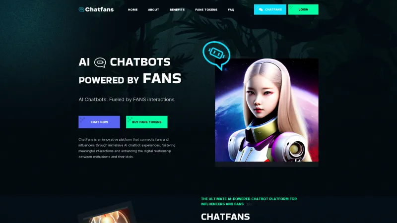 Homepage of chatfans