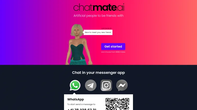 Homepage of chatmate