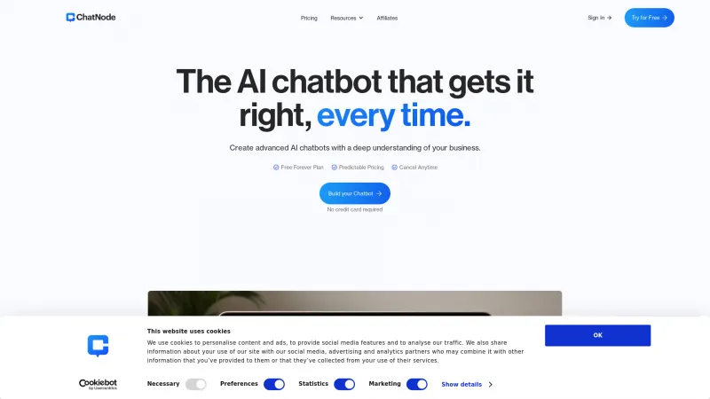 Homepage of chatnode