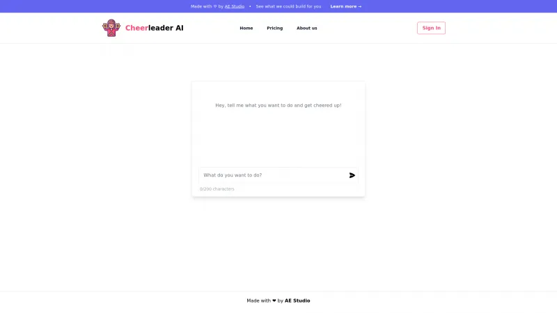 Homepage of cheerleaderai