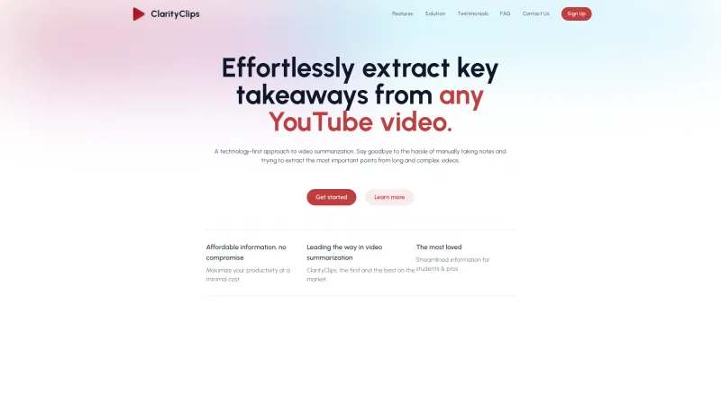 Homepage of clarityclips