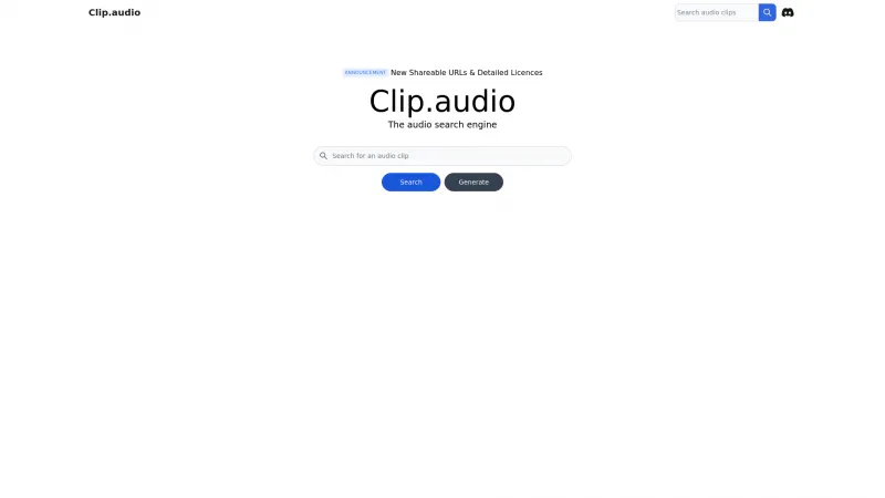 Homepage of clip