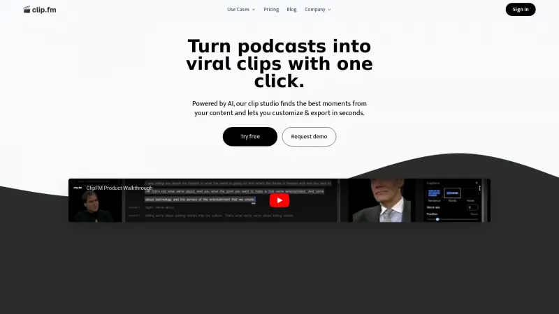 Homepage of clip