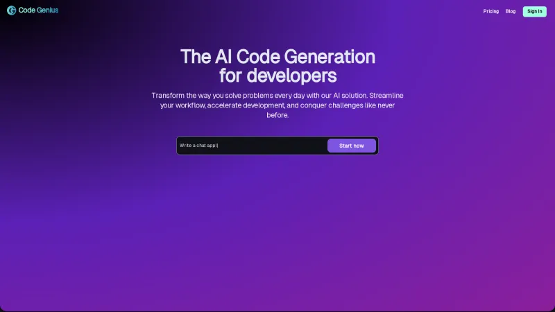 Homepage of code-genius