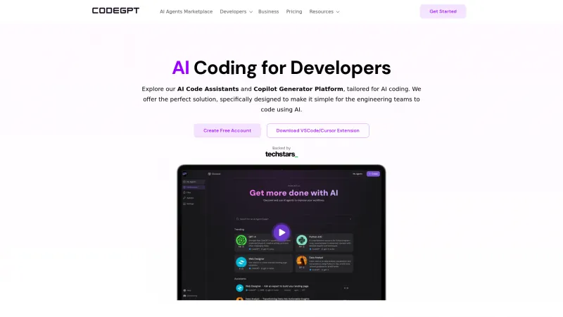 Homepage of codegpt