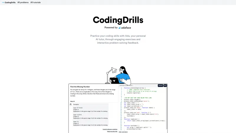 Homepage of codingdrills