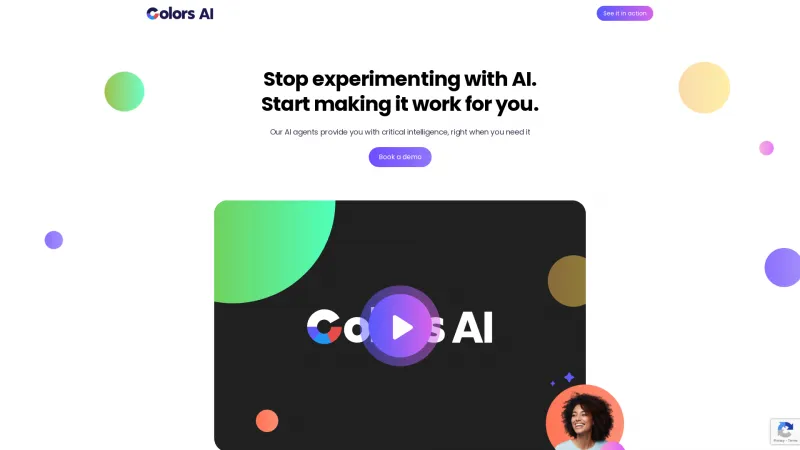 Homepage of colors-ai