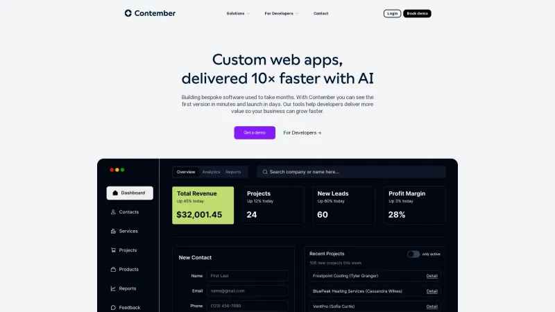 Homepage of contember