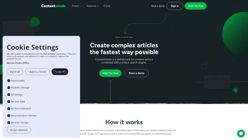 Homepage of contextminds