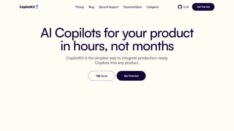 Homepage of copilotkit