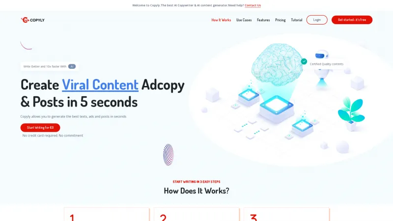 Homepage of copyly