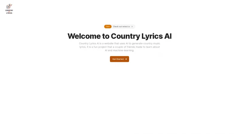 Homepage of countrylyrics