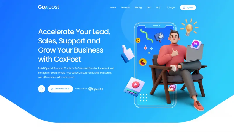 Homepage of coxpost