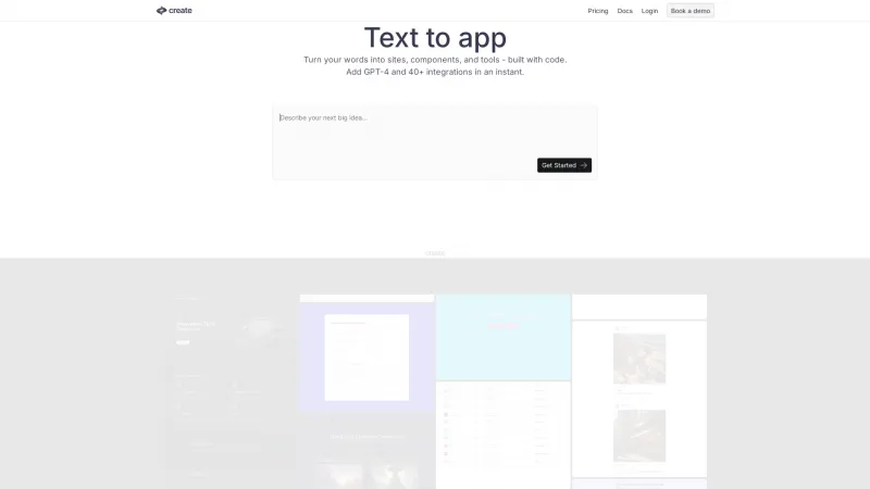 Homepage of create