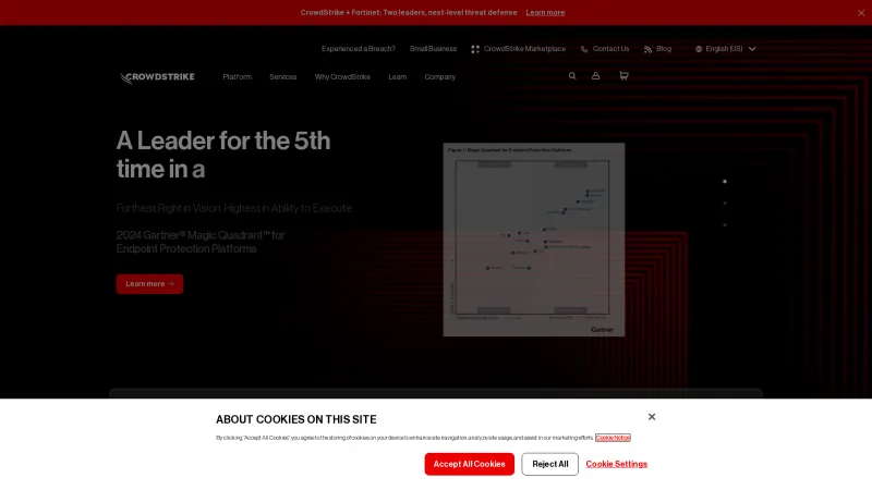 Homepage of crowdstrike