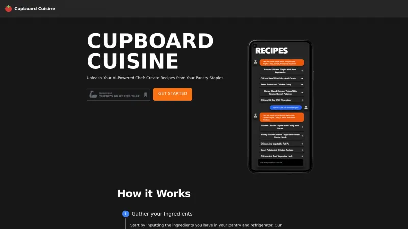 Homepage of cupboardcuisine