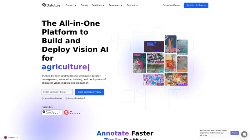 Homepage of datature