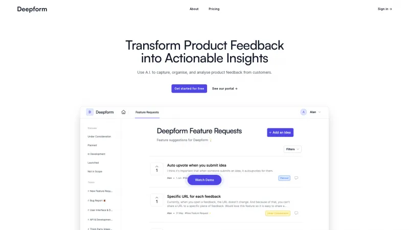 Homepage of deepform