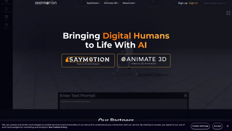 Homepage of deepmotion