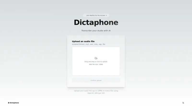 Homepage of dictaphone