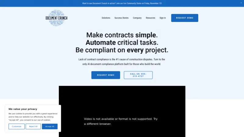 Homepage of documentcrunch