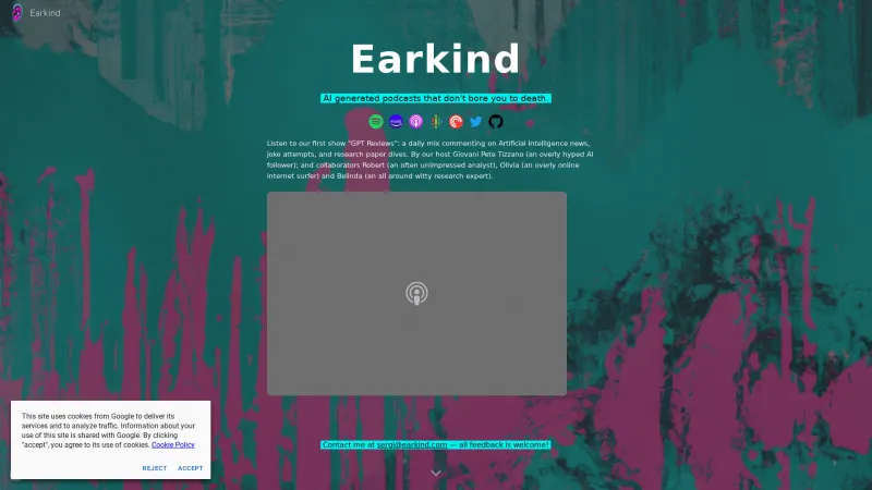 Homepage of earkind